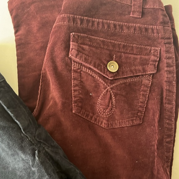 2 Pairs of Corderoy Jeans,  Maroon Calvin Klein and Navy Banana Republic. - Picture 2 of 7